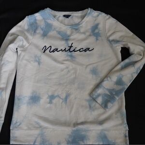 Nautica White and Gray Fleece Shirt